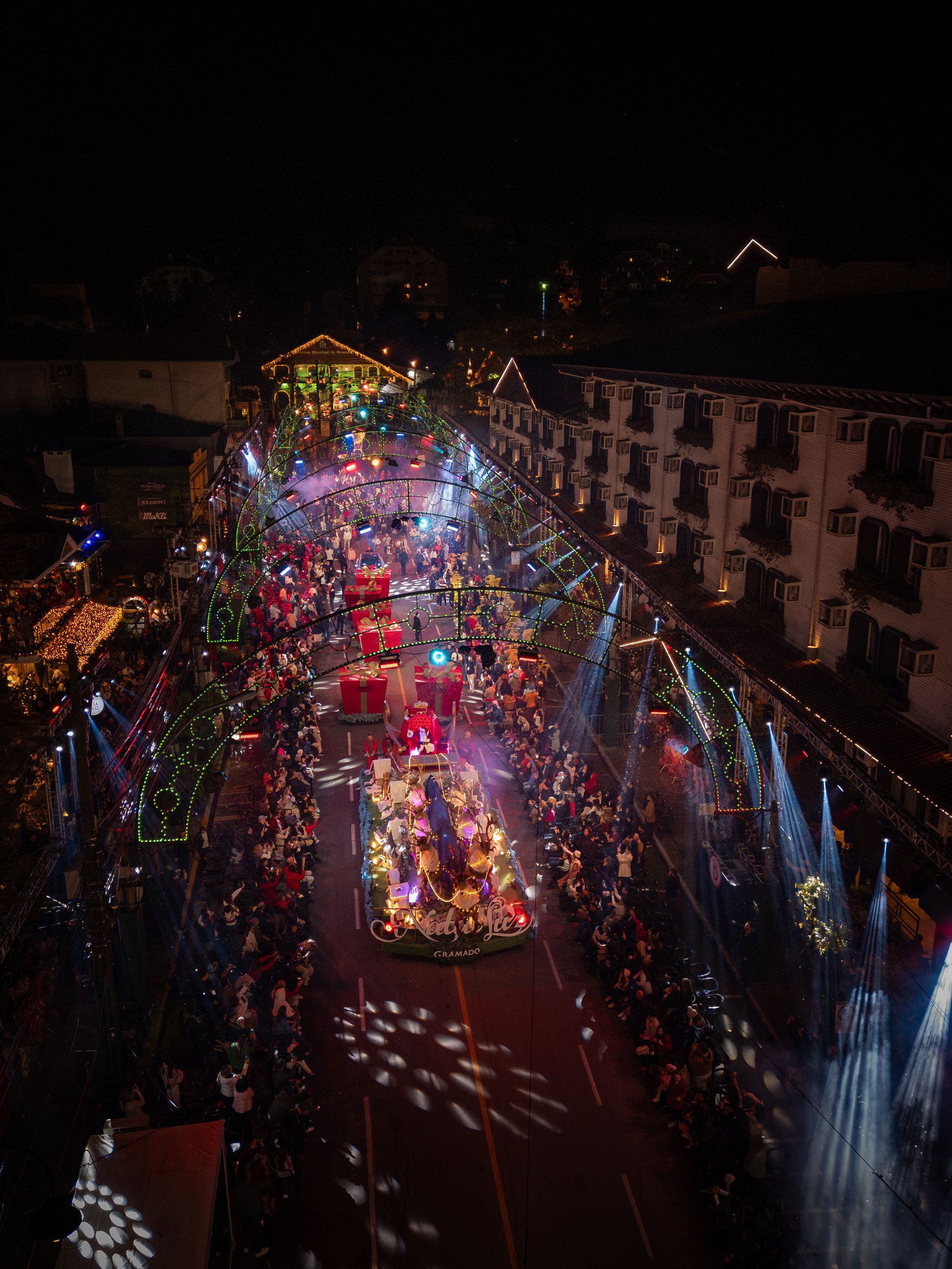 Desfile do Natal Luz visto do alto