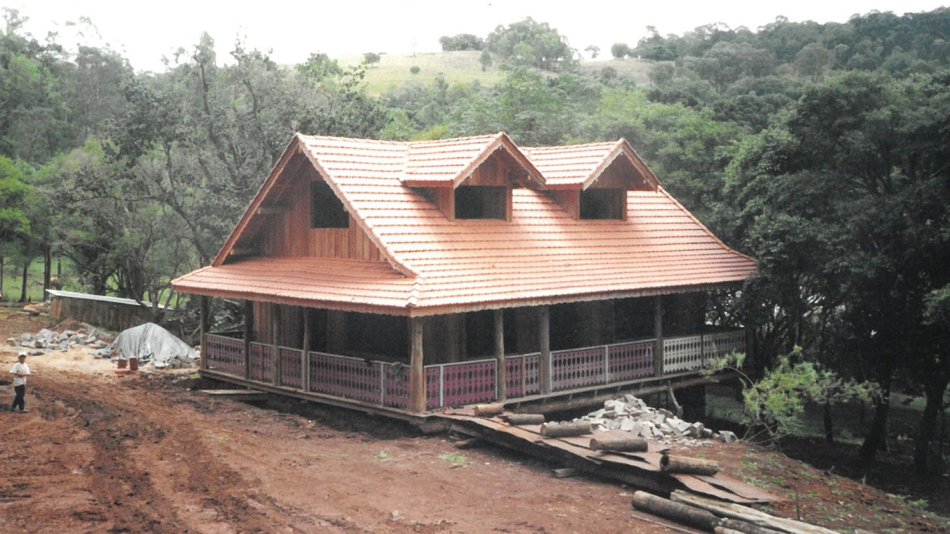 Construção dos primeiros chalés